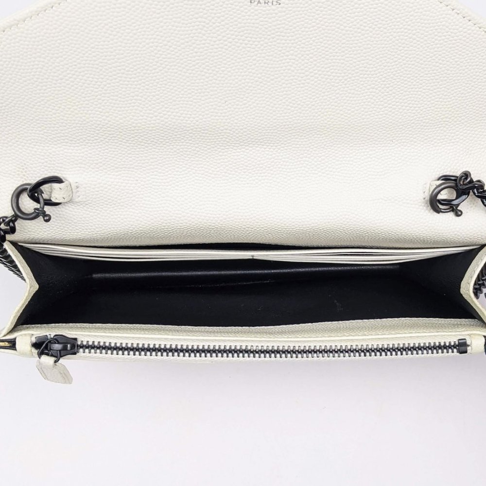 SOLD Saint Laurent Monogram White Wallet on Chain - Picture 3 of 8